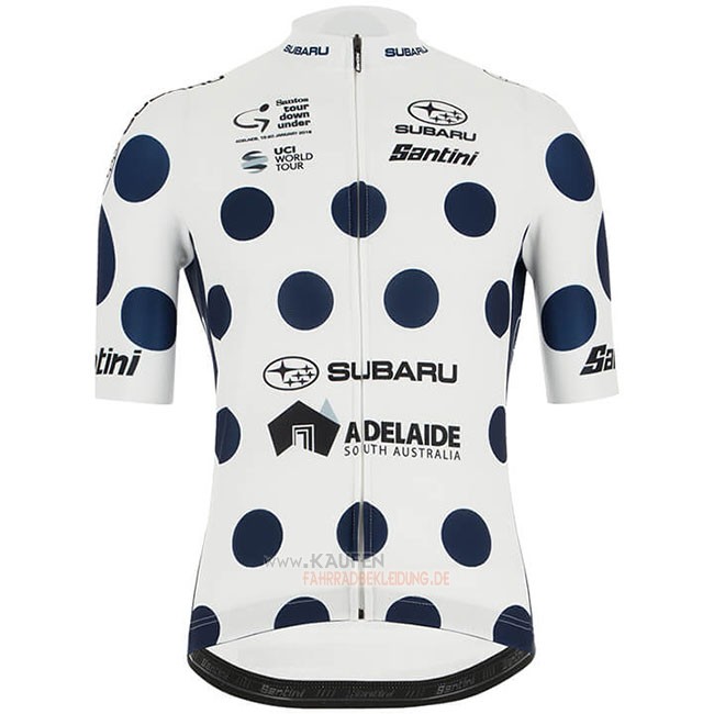 Tour Down Under Kurzarmtrikot 2019 und Kurze Tragerhose Blau Wei